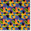 Abstract Painted Lilies Printed Spandex Fabric | Blue Moon Fabrics