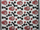 Black & Red Black Hibiscus Flowers Tonga Seal Lace