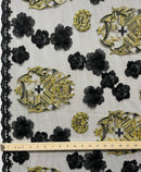 2nd measurement of Black Hibiscus Flowers Tonga Seal Lace
