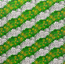 Forrest Green Diagonal Tiare Lei Polyester Fabric