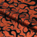 Flame Flocked Hologram Spandex Fabric | Blue Moon Fabrics