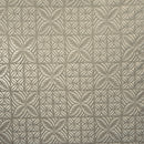 White on Beige Geometric Floral Panel Polyester Foil Fabric