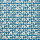 Deep Sky Blue Hibiscus Palaka Cotton Fabric