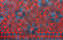 Navy Blue & Red Hibiscus Sea Turtle Polyester Sarong