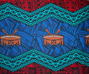 Traditional Tonga Tattoo Kava Bowl Center Cotton Fabric | Islands Fabric