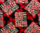 Hibiscus Geometric Floral Design Rayon Fabric | Islands Fabric