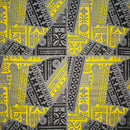 Traditional Tattoo Rectangle & Triangle Geometric Cotton Fabric| Islands Fabric