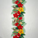 Tropical Flowers middle Border Peachskin Fabric | Islands Fabric