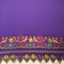 Floral Bird Embroidered Polyester Fabric | Islands Fabric
