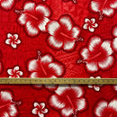 Hibiscus Traditional Tattoo Background Cotton Fabric | Islands Fabric
