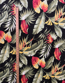 First measurement of Multicolor Palm Leaves Upholstery Cotton Fabric
