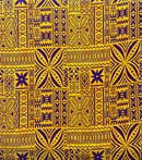 Yellow & Purple Polynesian Motif Barkcloth Fabric