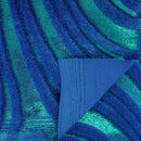 Sonic Swirl Embossed Foiled on Stretch Velvet Fabric | Blue Moon Fabrics