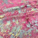 Squall Foiled Tie Dye Spandex Fabric | Blue Moon Fabrics
