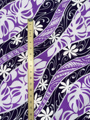 First measurement for  Tiare Monstera Traditional Tattoo Poly Cotton Fabric