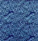2nd image of royal colored Traditional Polynesian Tattoo Swirl design Cotton Light Barkcloth Fabric