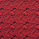 Red colored Traditional Polynesian Tattoo Swirl design Cotton Light Barkcloth Fabric