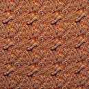 Rust colored Traditional Polynesian Tattoo Swirl design Cotton Light Barkcloth Fabric