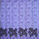 Blue Iris Tropical Floral Border Polyester Fabric