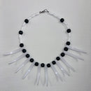 Necklace with brown and white beads 
