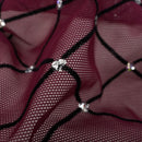 Diamonds Flocked Stretch Mesh Fabric | Blue Moon Fabrics