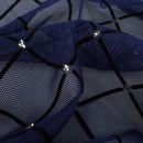Diamonds Flocked Stretch Mesh Fabric | Blue Moon Fabrics