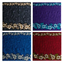 Hibiscus Palm Split leaf Double Border design Cotton Light Barkcloth Fabric | Islands Fabric