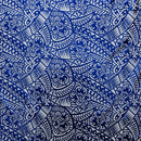 Traditional Polynesian Tattoo Hibiscus Design Polyester Foil Fabric