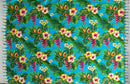 Hibiscus Plumeria & Tropical Leaves Sarong with Fringes | Islands Fabric