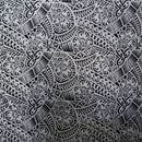 Traditional Polynesian Tattoo Hibiscus Design Polyester Foil Fabric