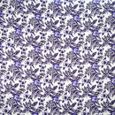 Purple colored All Over Hibiscus Plumeria Tropical Leaves Rayon Poplin Fabric