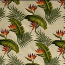 Beige colored Birds of Paradise Palm Banana Leaf Upholstery Fabric
