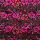 Hibiscus/Plumeria/Monstera Leaf | Polyester Fabric Red/Fuschia
