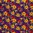 Hibiscus Palm Leaves Cluster All Over design Cotton Fabric | Islands Fabric