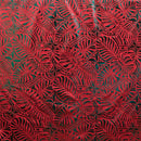 Monstera Leaf Tiara | Polyester Foil Printed Fabric Red
