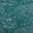 Emerald colored Pacific Islander All Over design Polyester Fabric