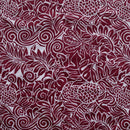 Maroon colored Pacific Islander All Over design Polyester Fabric