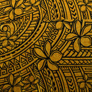 Plumeria Tribal Design | Peachskin Fabric Yellow black