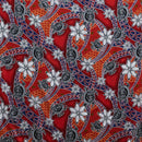 Orange colored Tiare Sea Turtles Polynesian Tribal Design Rayon Fabric