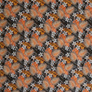 Orange colored Tiare Split Leaf Monstera Poly-Cotton Fabric