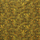 Yellow colored Traditional Polynesia Tattoo All Over Fan design Poly Cotton Fabric