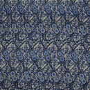 Blue colored Traditional Polynesian Fijian Print Cotton Light Barkcloth Fabric