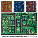 Swatches of Traditional Polynesian Tapa design Peachskin Fabric