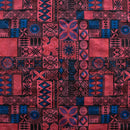 Red colored Traditional Polynesian Tapa design Polyester Fabric