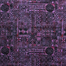 Purple colored Traditional Polynesian Tapa design Polyester Fabric