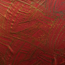 Red/Gold Traditional Polynesian Tattoo Design Foil Fabric
