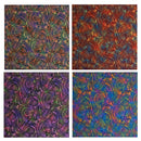 Swatches for Traditional Polynesian Tattoo Design Watercolor Polyester Fabric