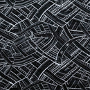 Black colored Traditional Polynesian Tattoo Polyester Fabric